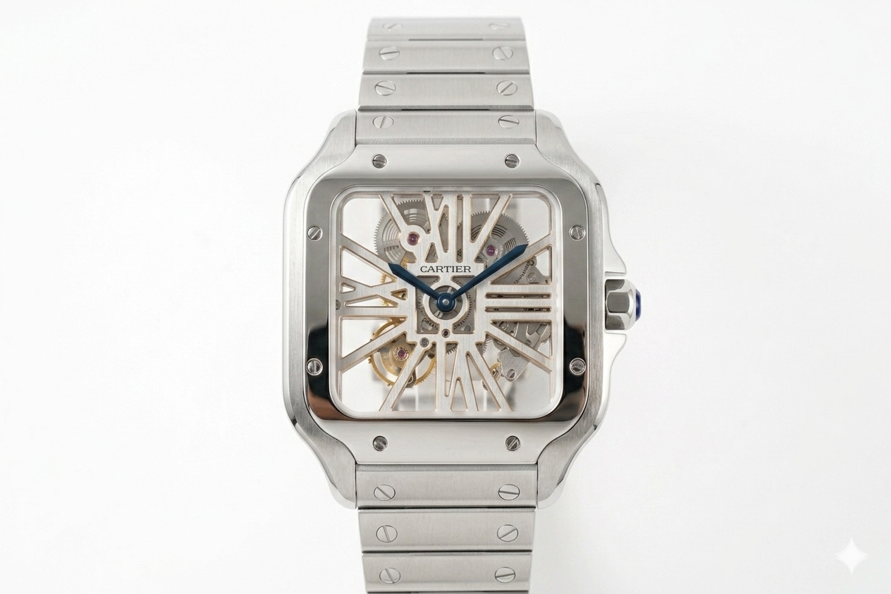 Cartier Santos Skeleton Silver
