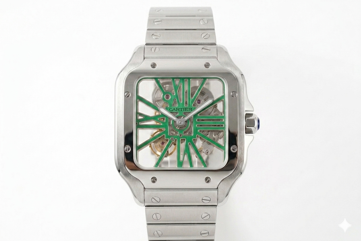 Cartier Santos Skeleton Green