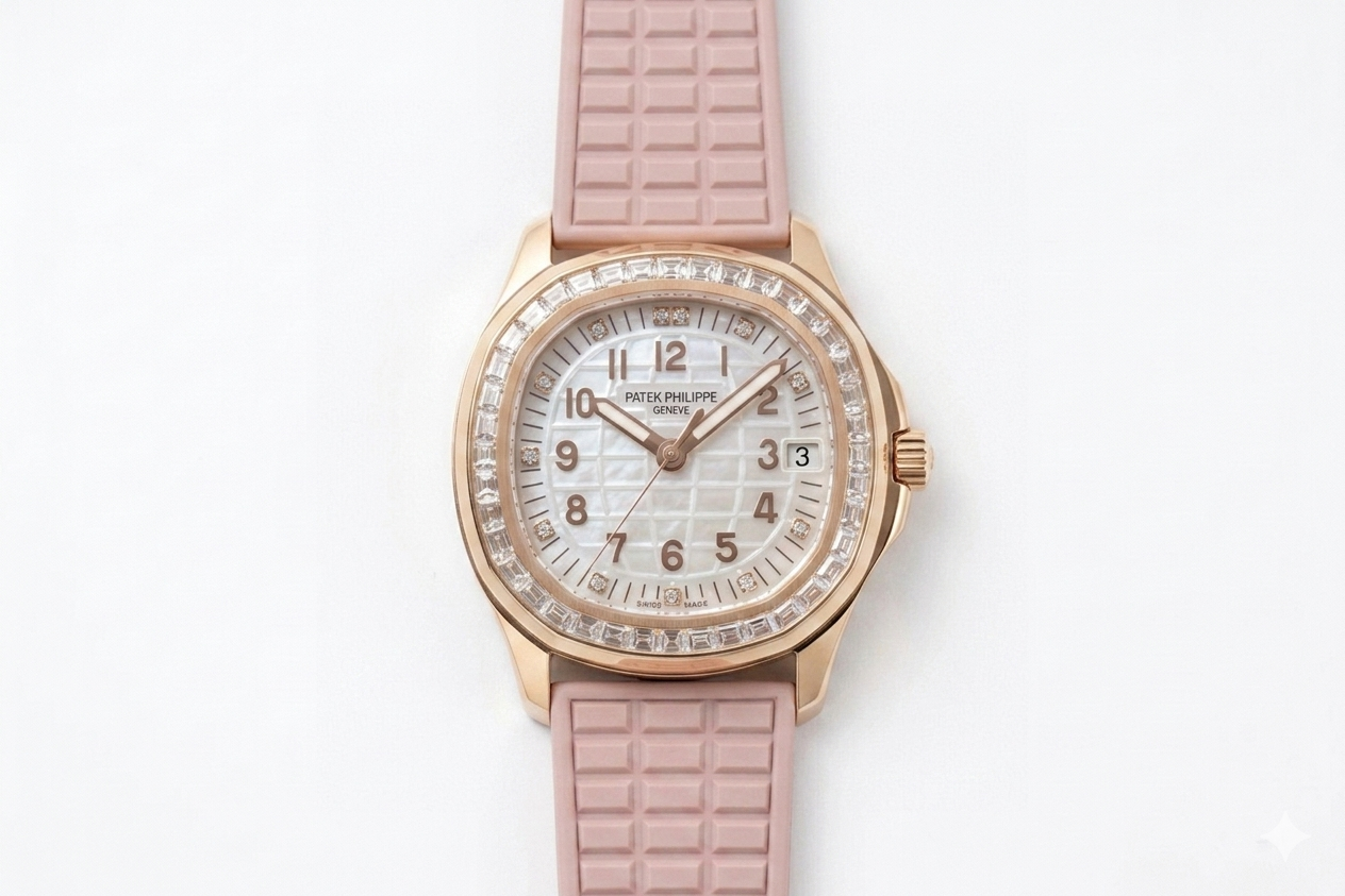 Patek Philippe Aquanaut 5067A “Pink” Diamond Bezel Rubber Strap