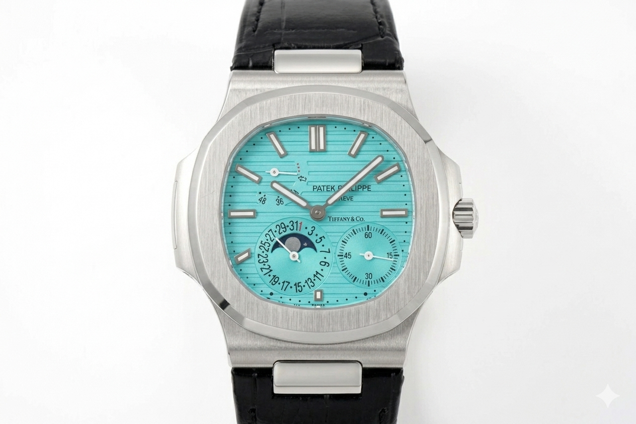 Patek Philippe Nautilus 5712R Tiffany Blue Dial Leather Strap