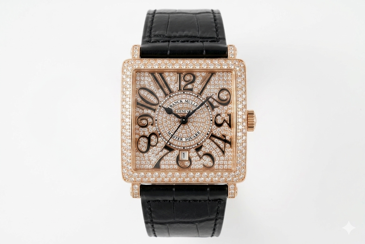 Franck Muller Long Island 6000H Rose Gold Full Diamond
