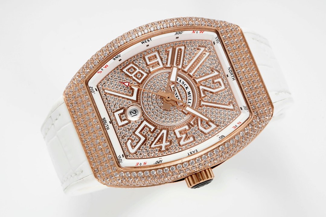 Franck Muller Vanguard V45 SC DT DCD YACHTING – Rose Gold Full Diamond - Image 4