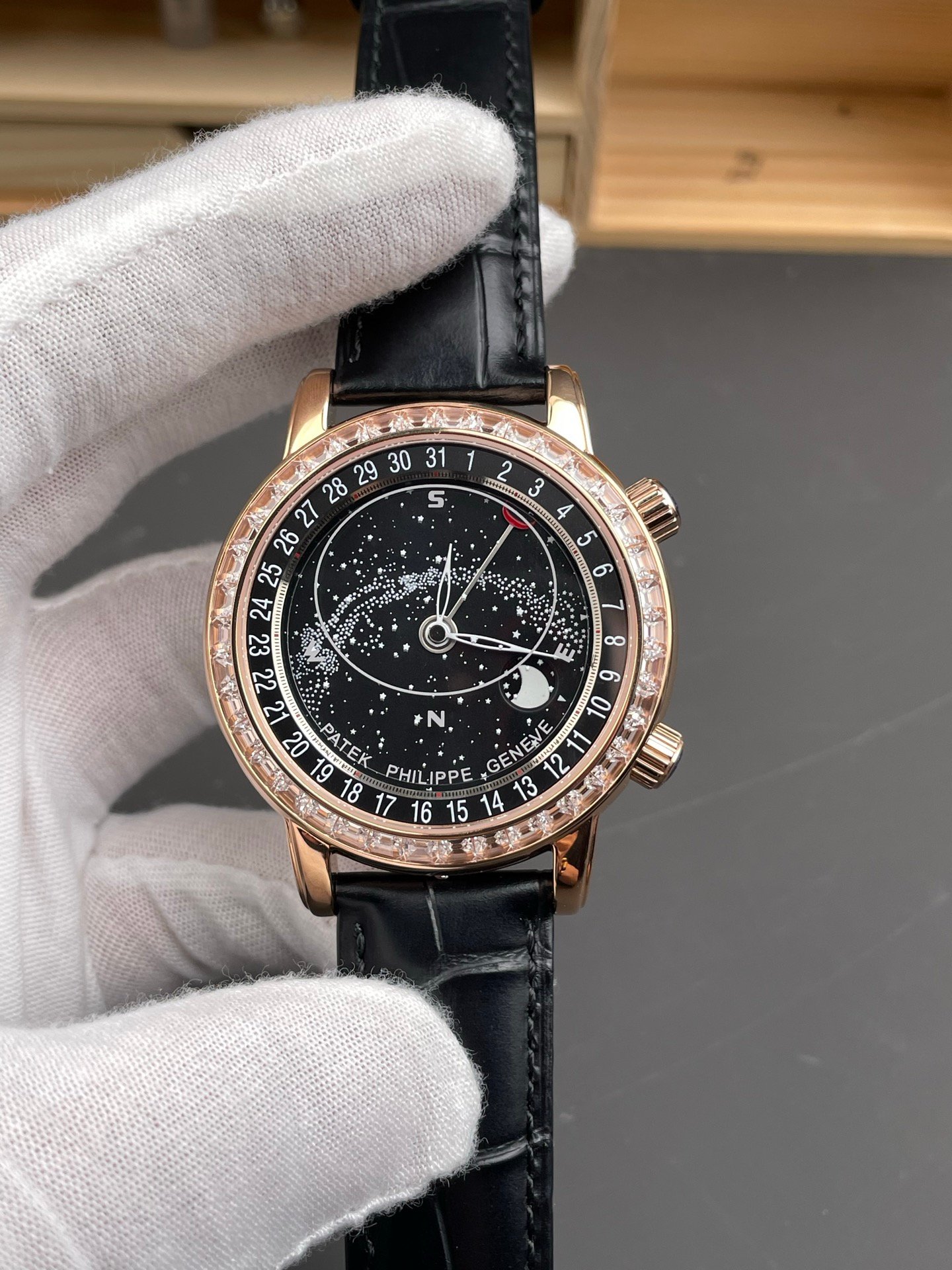 Patek Philippe Celestial 6104R Sky Chart Diamond Bezel Build - Image 4