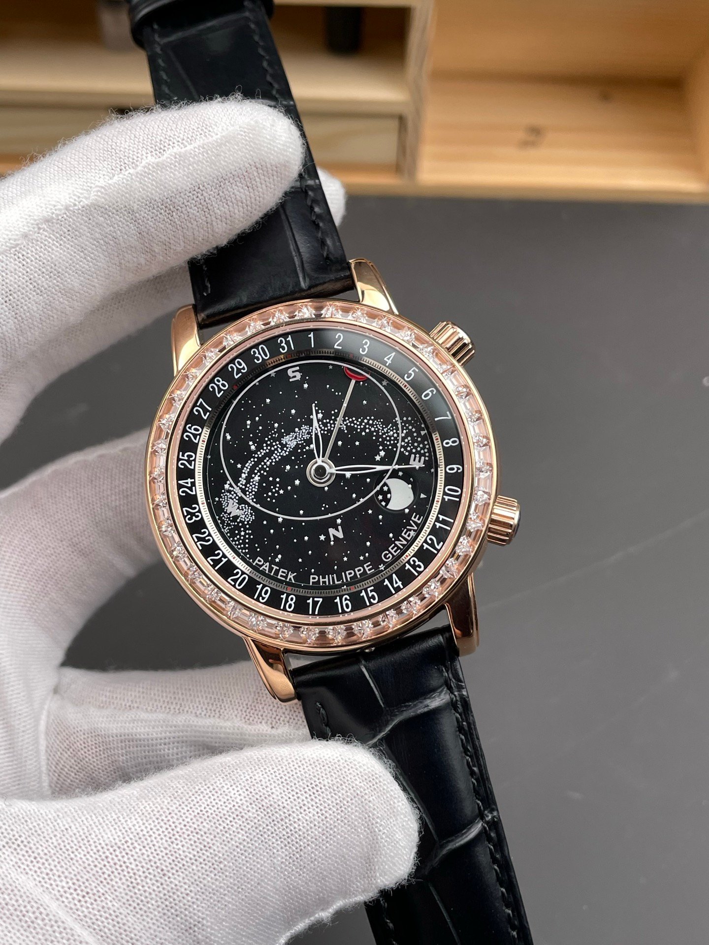 Patek Philippe Celestial 6104R Sky Chart Diamond Bezel Build - Image 3