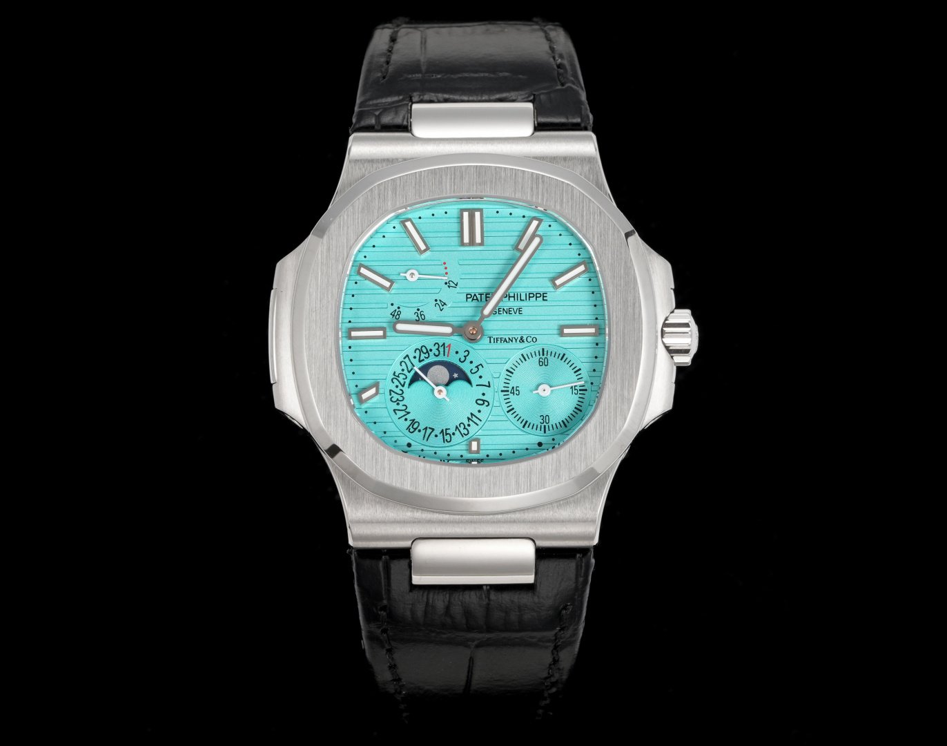 Patek Philippe Nautilus 5712R Tiffany Blue Dial Leather Strap - Image 10